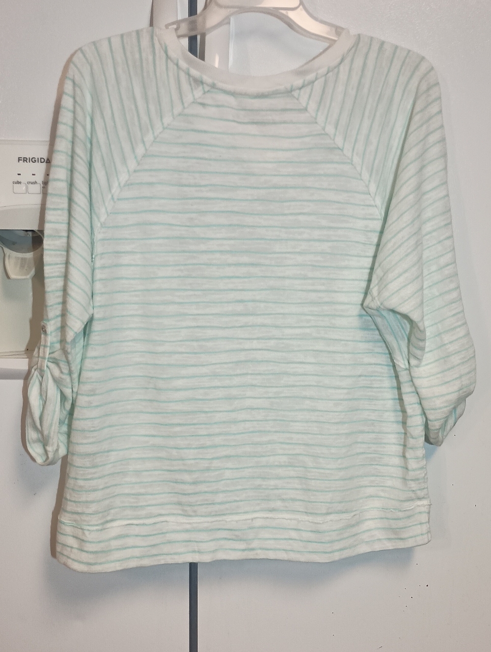 Calvin Klein Performance Mint Green Striped Long Sleeve Tee. Women's Size Xl - Picture 4 of 4